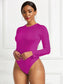 Round Neck Long Sleeve Bodysuit nicholesgifts