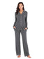 Collared Neck Long Sleeve Loungewear Set with Pockets nicholesgifts