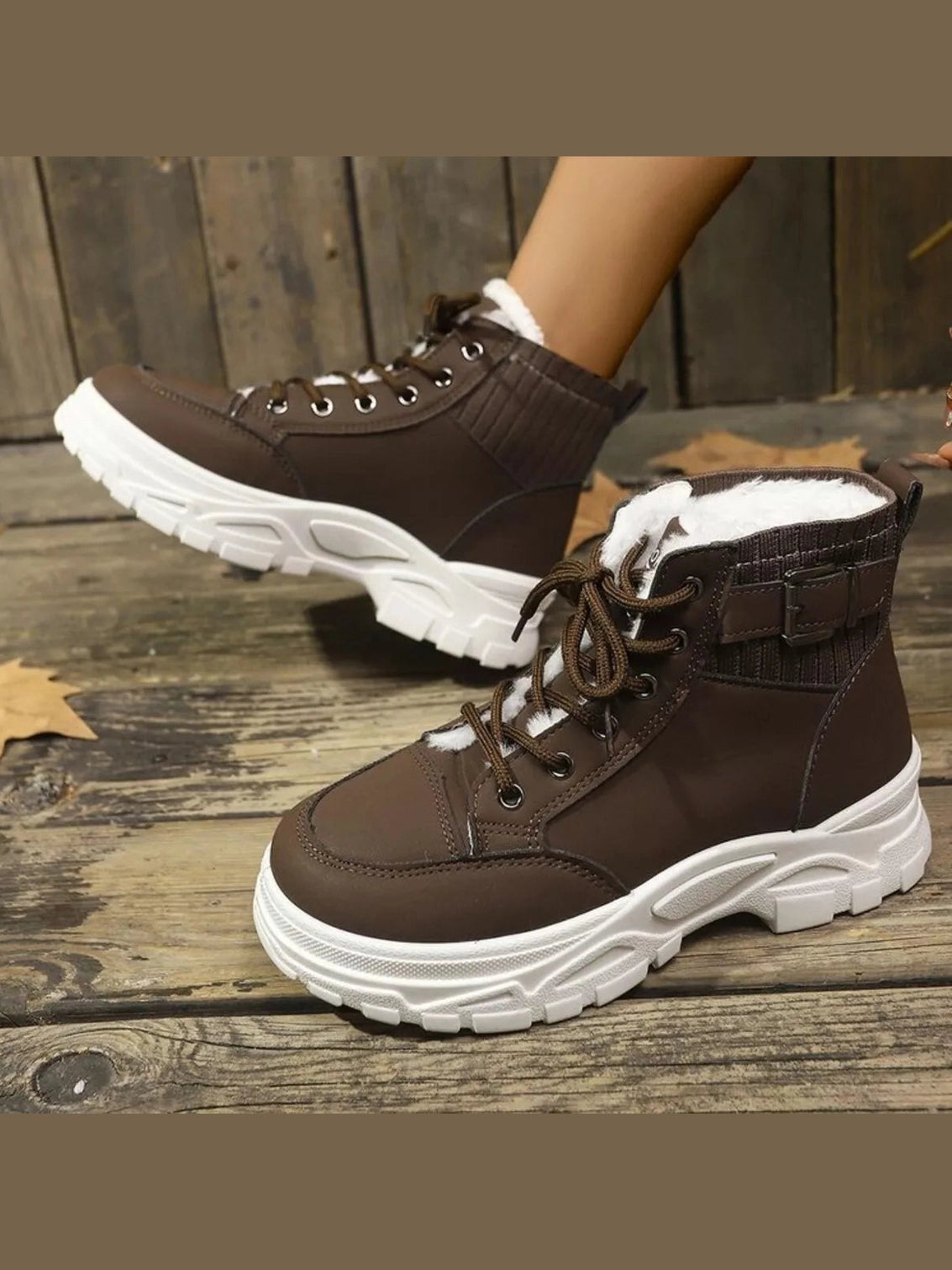 Plush Lining Lace Up Boots nicholesgifts