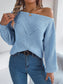 Openwork Long Sleeve Sweater nicholesgifts