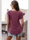 Ruffled Round Neck Cap Sleeve Blouse nicholesgifts