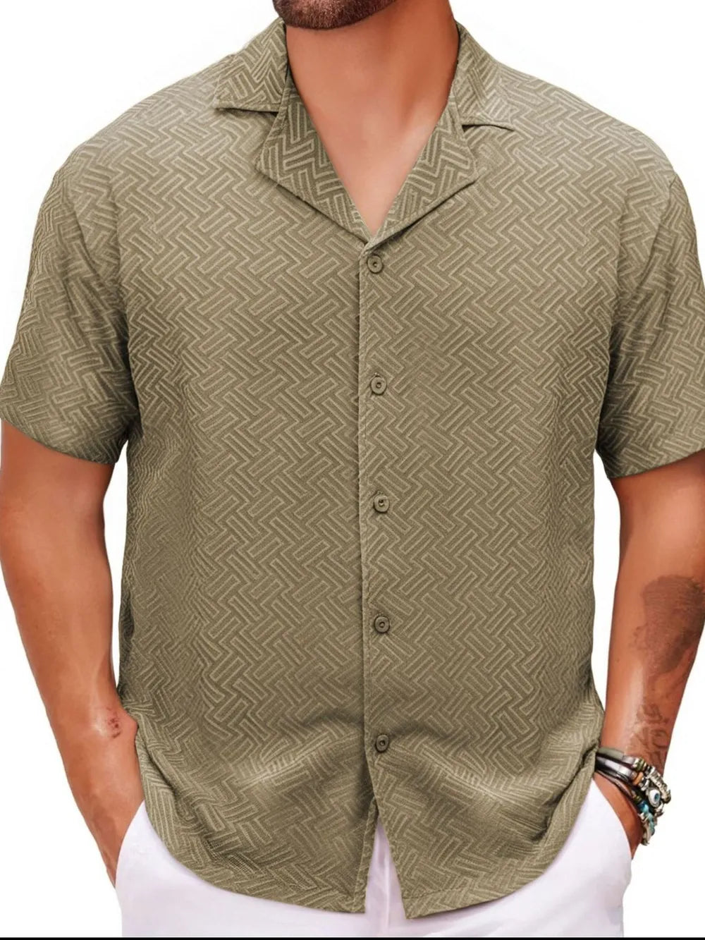 Men's Plus Size Button Down Short Sleeve Shirt NicholesGifts