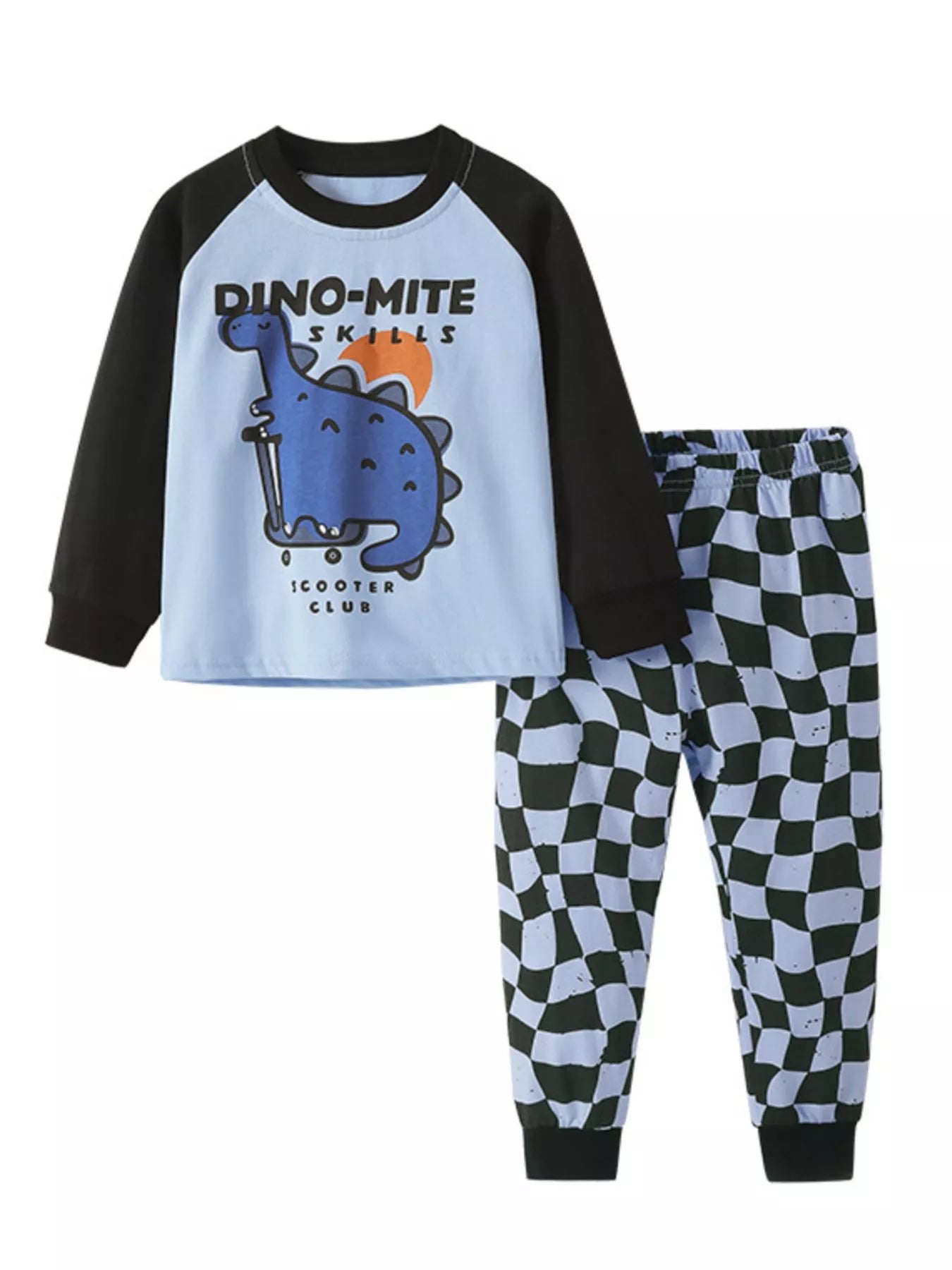 Children's Dinosaur Round Neck Top and Pants Set NicholesGifts
