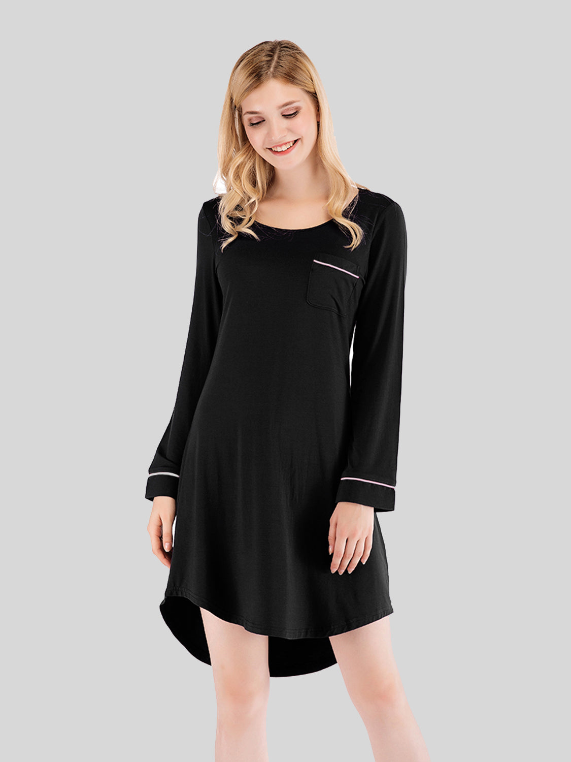 Round Neck Night Dress with Pocket nicholesgifts