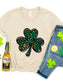 Lucky Clover Round Neck Short Sleeve T-Shirt nicholesgifts