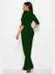 Mock Neck Tie-Waist Half Sleeve Jumpsuit nicholesgifts