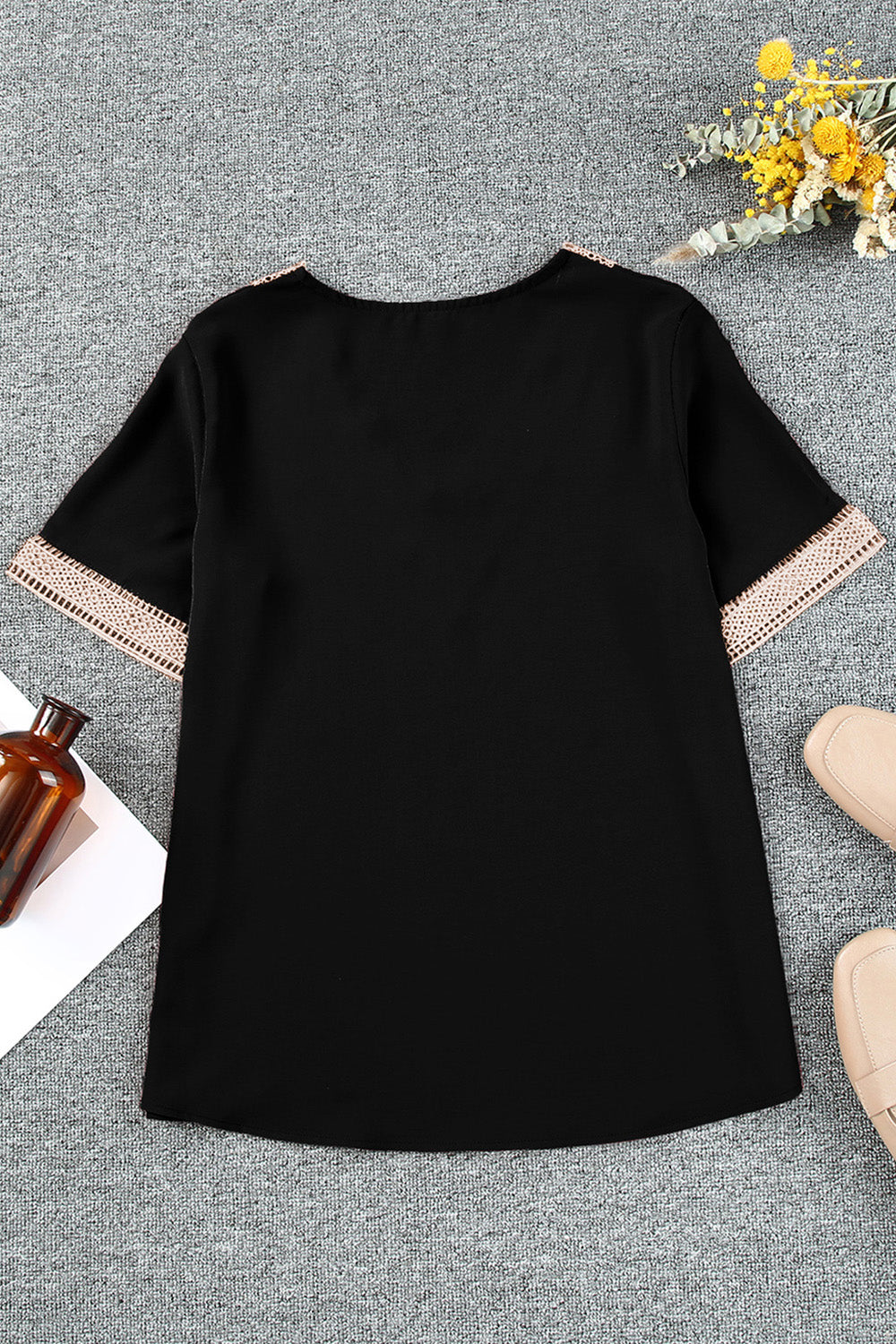 Plus Size V-Neck Short Sleeve Blouse nicholesgifts