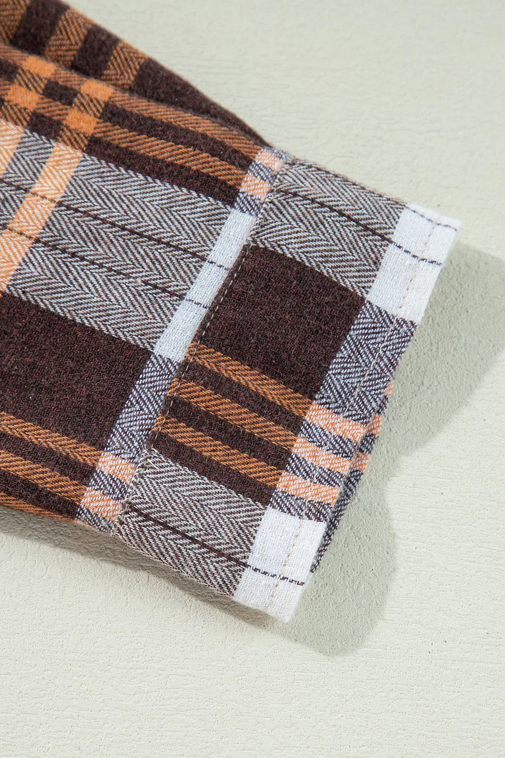 Plaid Button Up Long Sleeve Shacket Trendsi