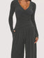 Casual Long Sleeve Top and Wide Leg Pants Set nicholesgifts
