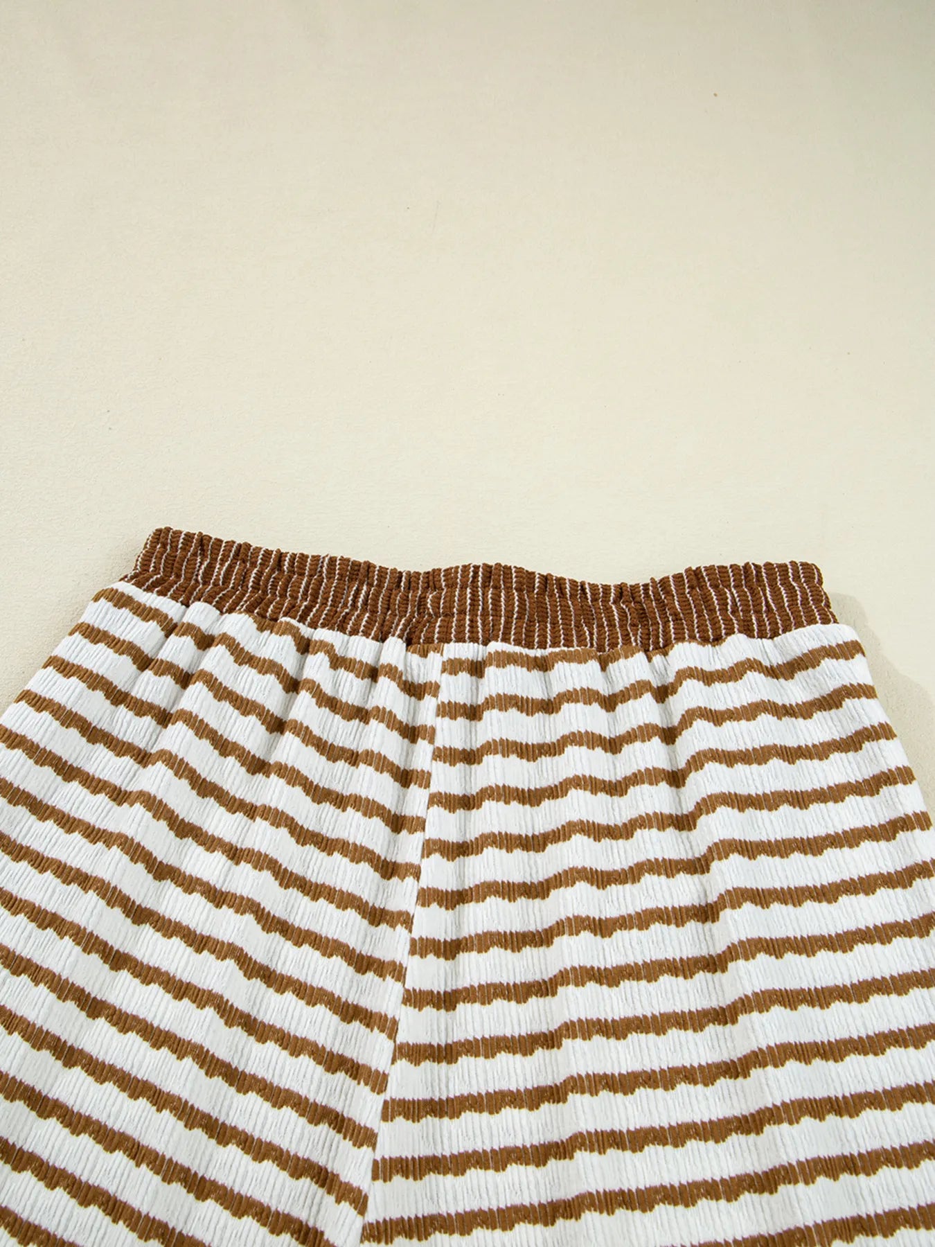 Stripe Collared Top and Drawstring Pant Set Trendsi