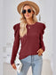 Women Round Neck Puff Long Sleeve Blouse nicholesgifts