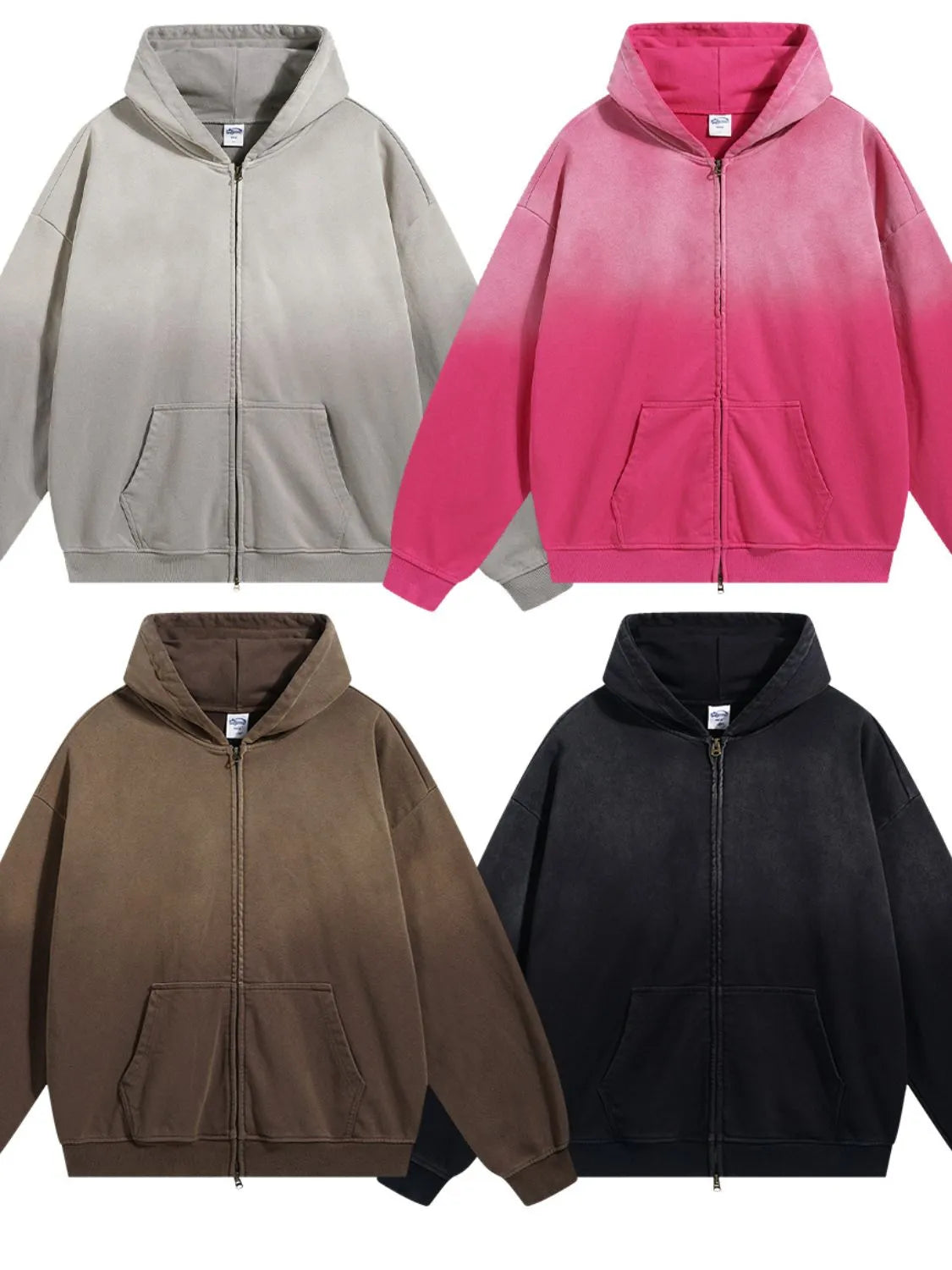 Men's Gradient Zip Up Drop Shoulder Hoodie NicholesGifts