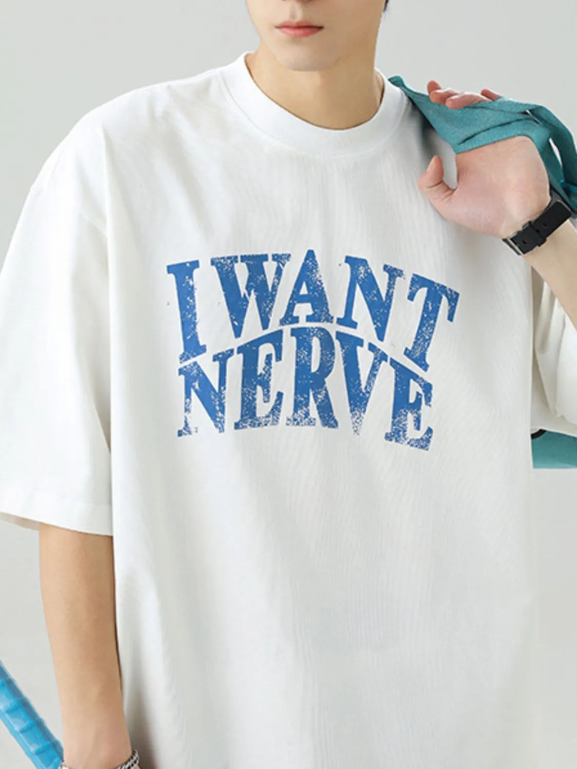 Men's Plus Size Round Neck Letter Graphic T-Shirt Trendsi
