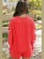 Sequin Santa Round Neck Long Sleeve Top and Shorts Set nicholesgifts