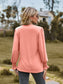 Notched Neck Flounce Sleeve Blouse nicholesgifts