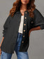 Textured Button Up Long Sleeve Shacket nicholesgifts