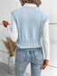 Full Size Button Up V-Neck Sweater Vest nicholesgifts