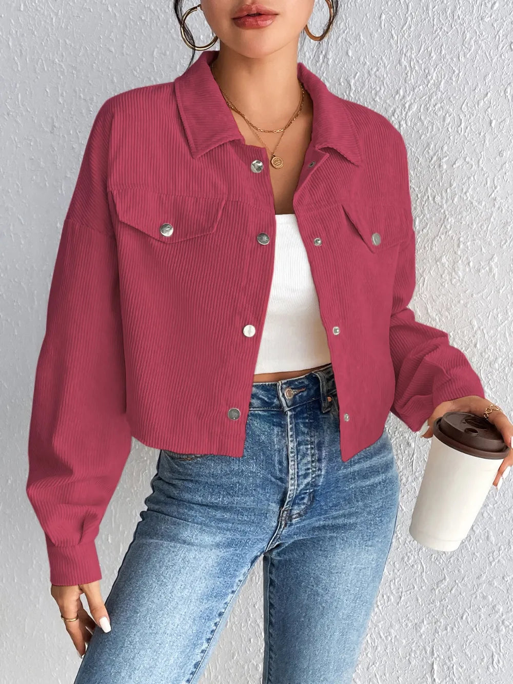 Honey Snap Down Long Sleeve Jacket nicholesgifts