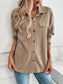 Textured Collared Neck Button Down Shacket nicholesgifts