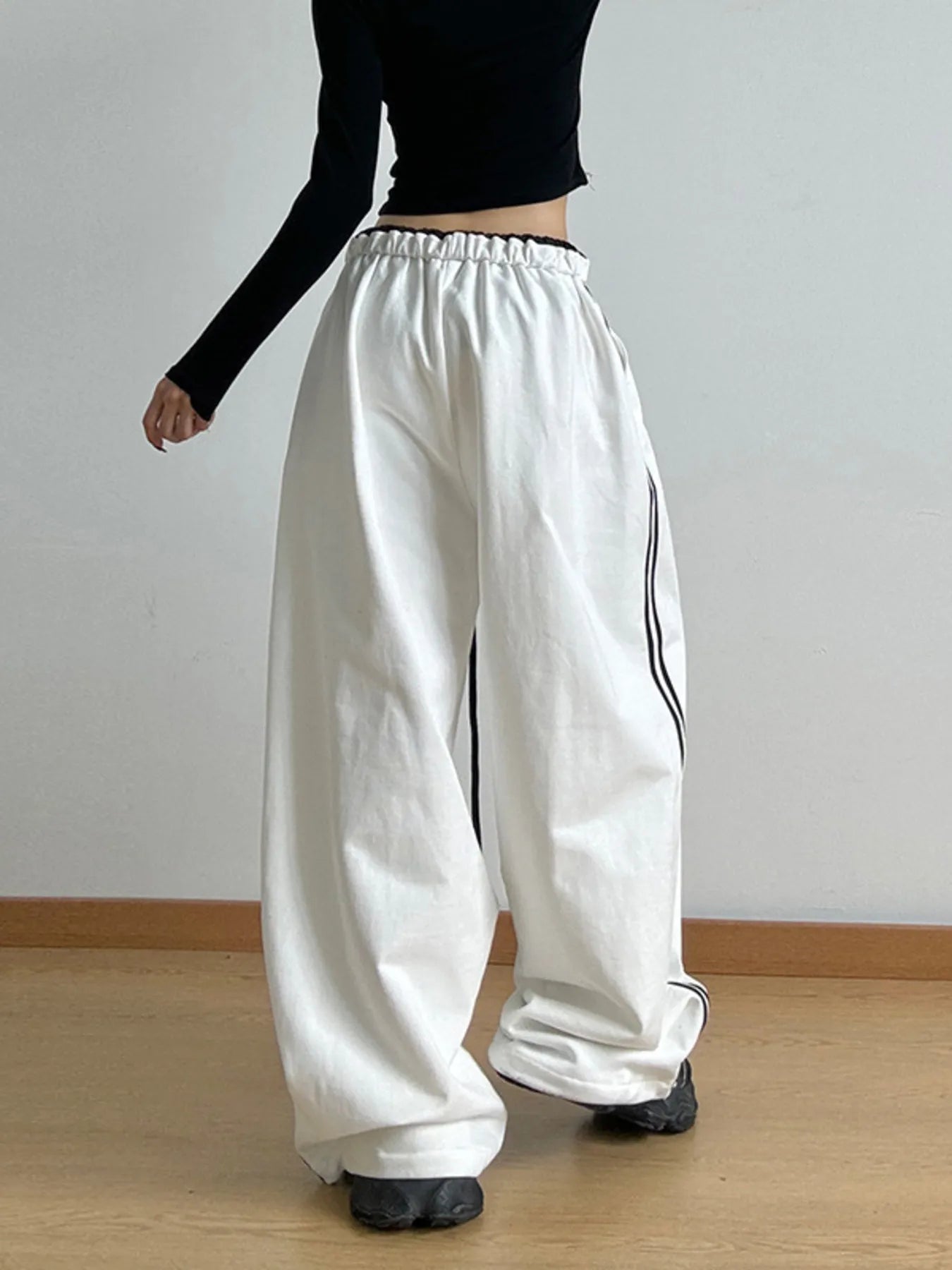 Women Wide Leg Drawstring Pants nicholesgifts