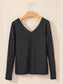 Women Bowknot V-Neck Long Sleeve Blouse nicholesgifts