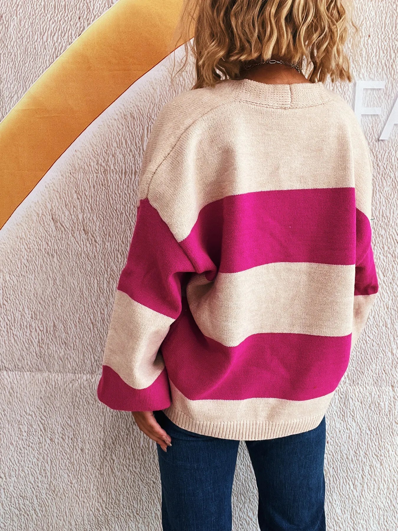 Color Block Open Front Cardigan