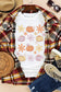 Pumpkin & Flower Round Neck Short Sleeve T-Shirt nicholesgifts