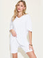 WomeBasic Bae Full Size V-Neck Drop Shoulder Short Sleeve T-Shirt and Shorts Set nicholesgifts