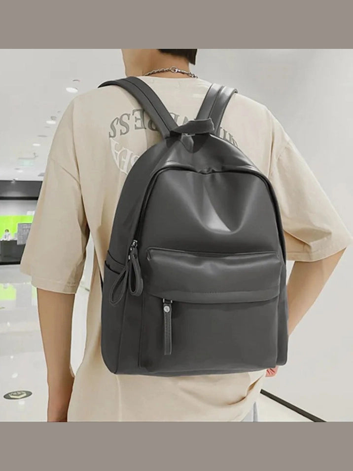 PU Leather Zip Backpack Bag nicholesgifts