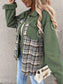 Plaid Button Up Dropped Shoulder Jacket nicholesgifts
