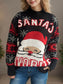 Santa Mock Neck Long Sleeve Sweater nicholesgifts