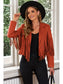 Fringe Trim Lapel Collar Cropped Blazer nicholesgifts
