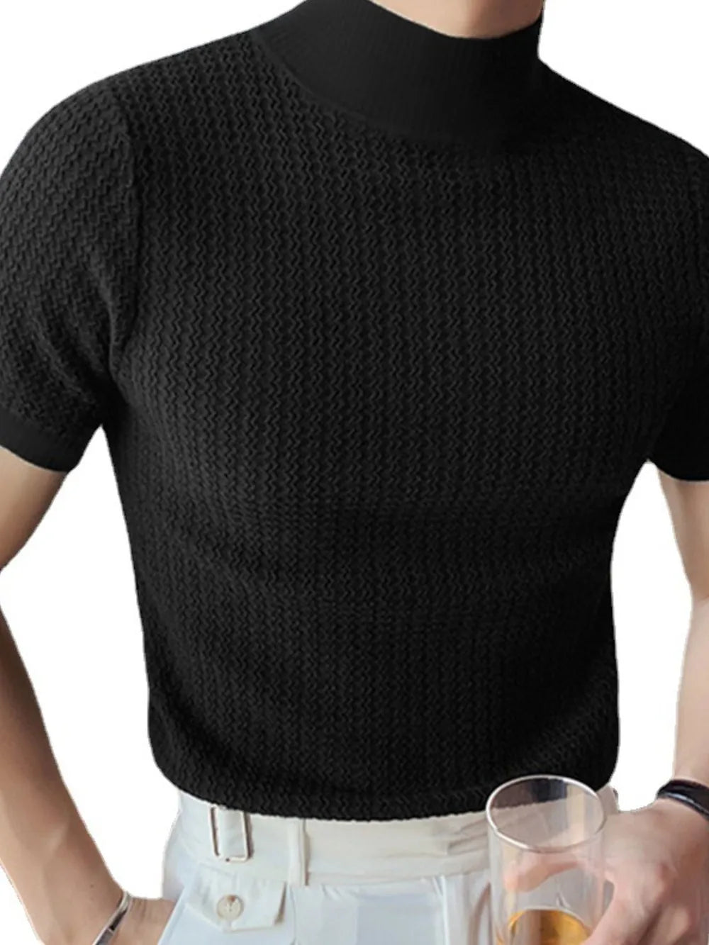 Men's Full Size Mock Neck Short Sleeve T-Shirt Plus Size NicholesGifts