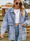 Dropped Shoulder Denim Jacket with Pockets nicholesgifts