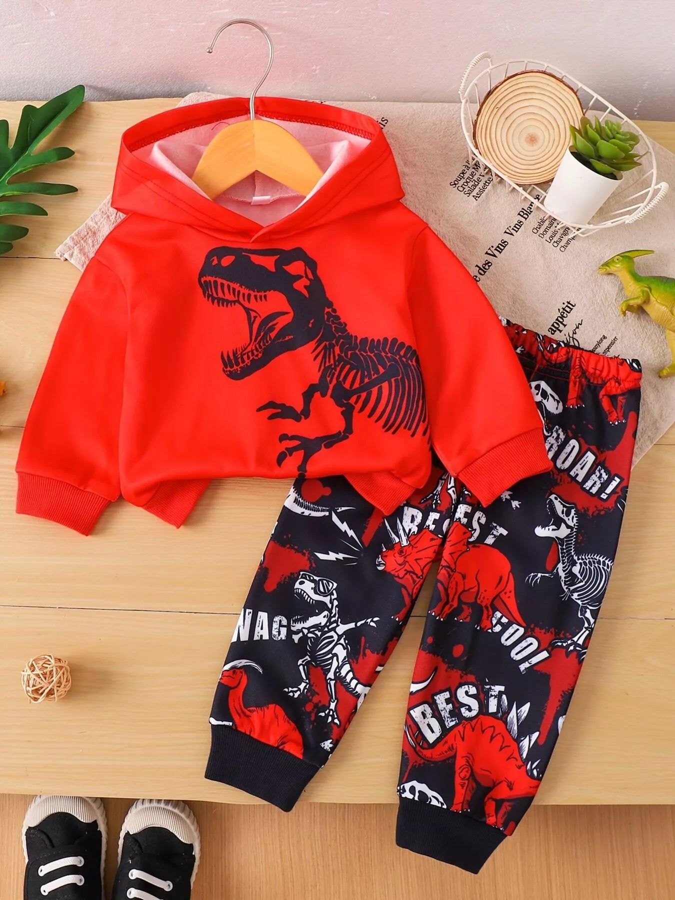 Children's Dinosaur Long Sleeve Hoodie and Pants Set NicholesGifts