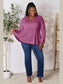 Double Take Half Button Long Sleeve Ruffle Hem Blouse nicholesgifts