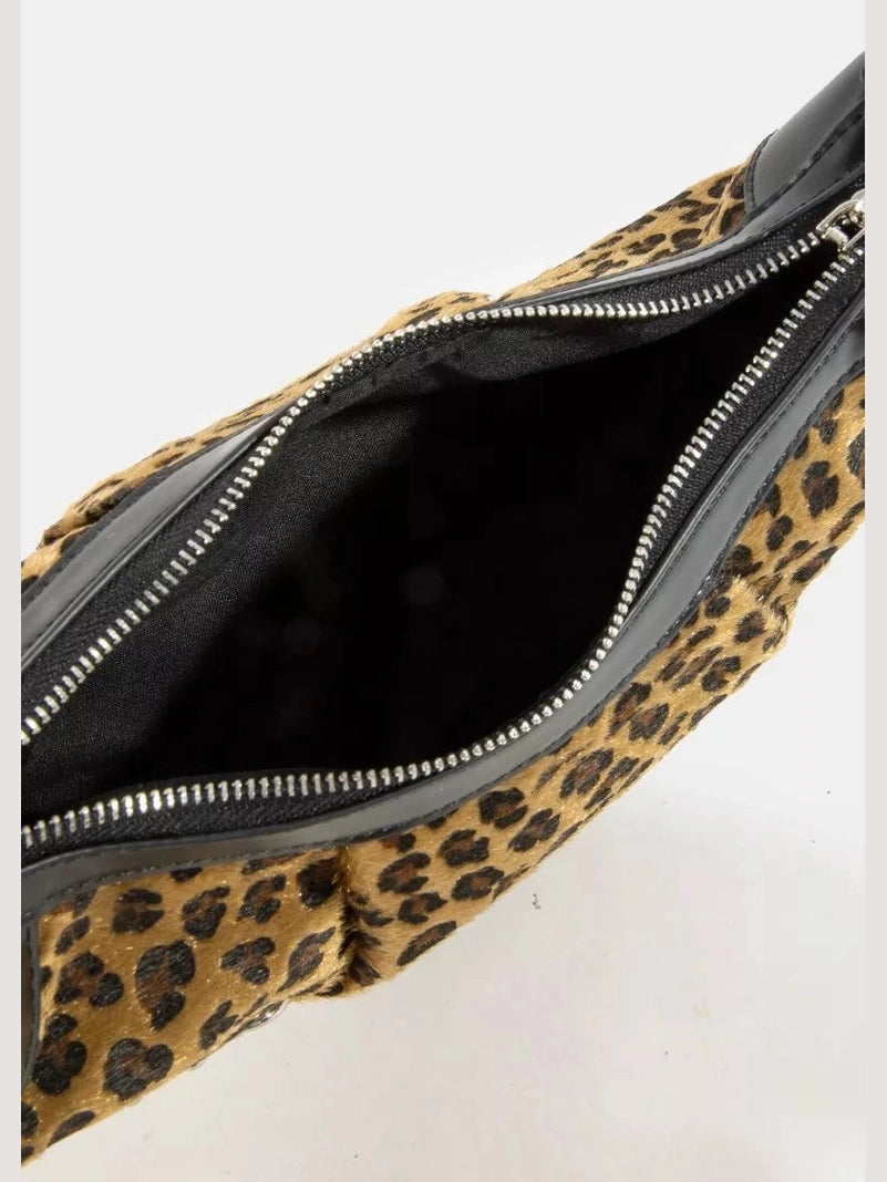 Fame Leopard Print Half Moon Shoulder Bag nicholesgifts