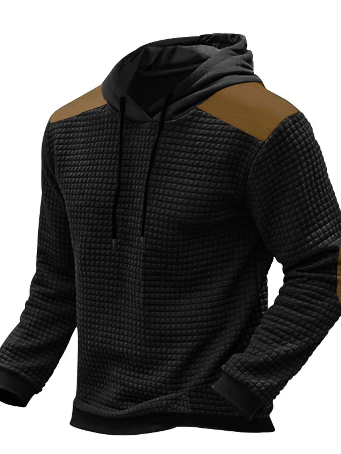 Men's Full Size Drawstring Contrast Shoulder Panels Hoodie Plus Size NicholesGifts