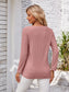 Decorative Button Openwork V-Neck T-Shirt nicholesgifts