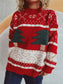Women Christmas Tree Mock Neck Long Sleeve Sweater nicholesgifts