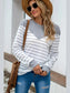 Striped Round Neck Long Sleeve T-Shirt nicholesgifts