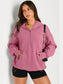 Pocketed Half Zip Long Sleeve Hoodie Trendsi