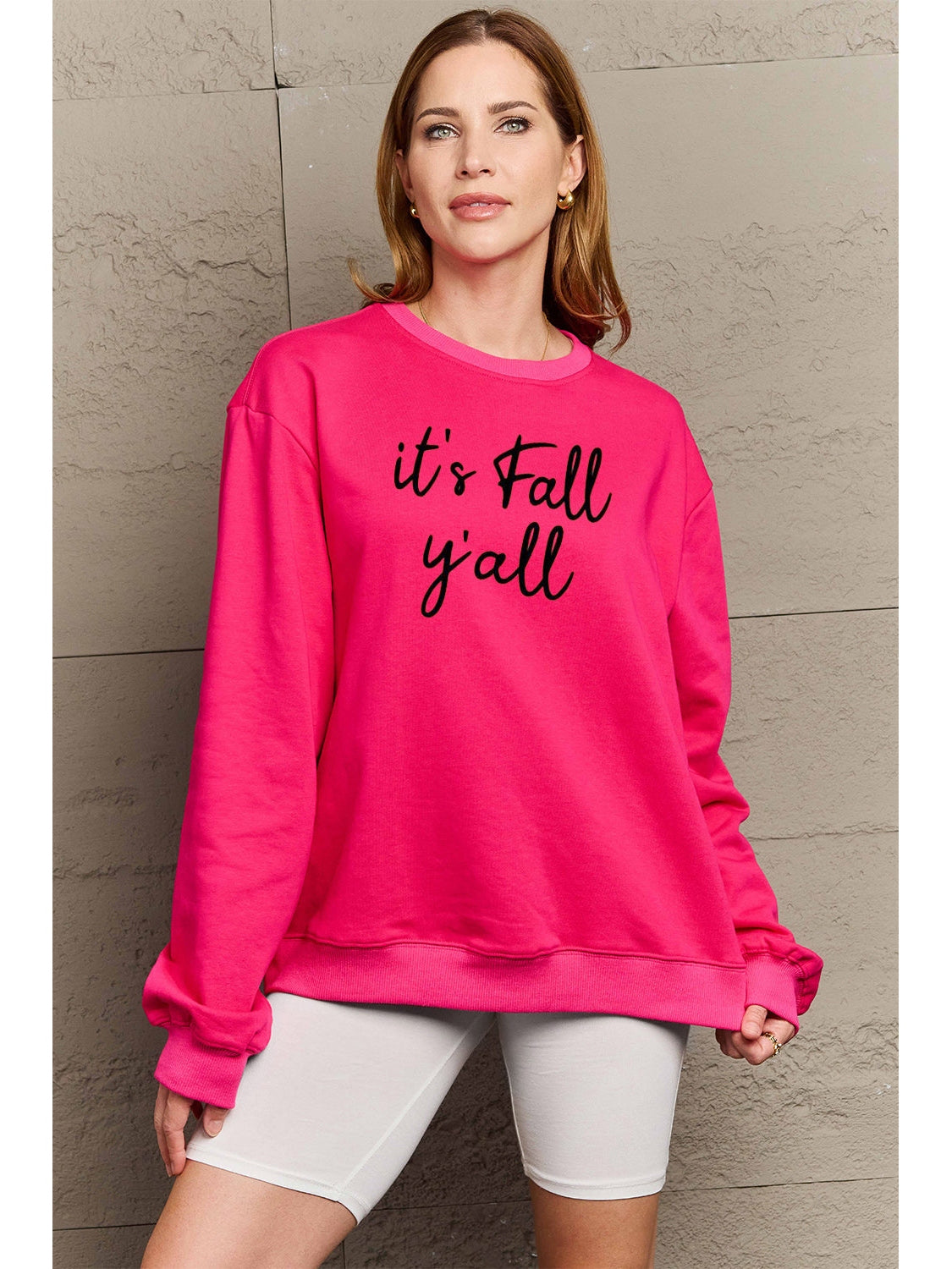 Simply Love Full Size IT'S FALL Y'ALL Graphic Sweatshirt nicholesgifts