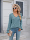 Lace Detail V-Neck Long Sleeve T-Shirt nicholesgifts