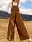 Front Ruched Wide Leg Jumpsuit with Pockets nicholesgifts