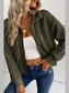 Perfee Zip-Up Sherpa Collared Neck Jacket with Pockets nicholesgifts
