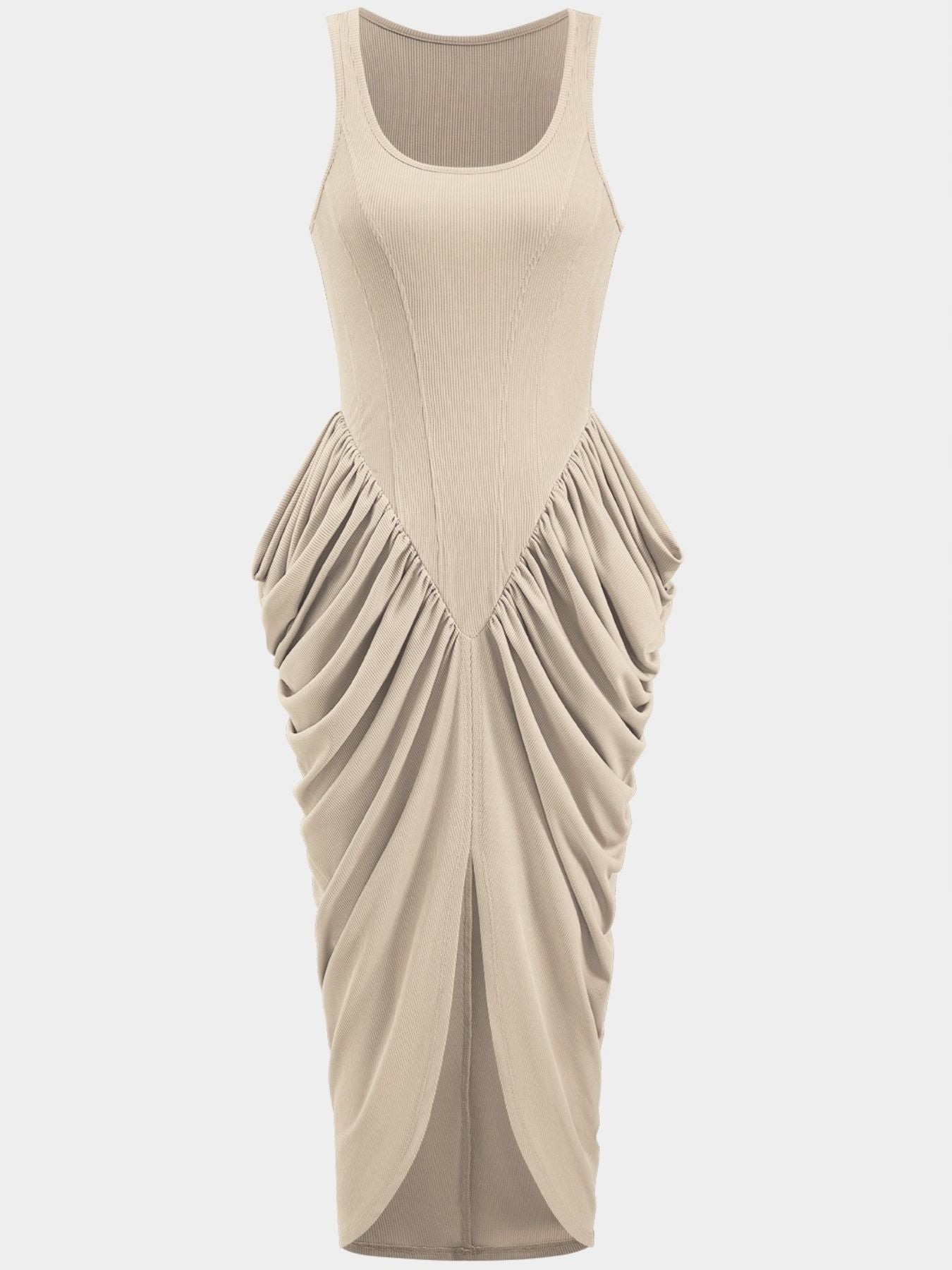 Ruched Detail Slit Midi Dress nicholesgifts