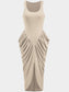 Ruched Detail Slit Midi Dress nicholesgifts