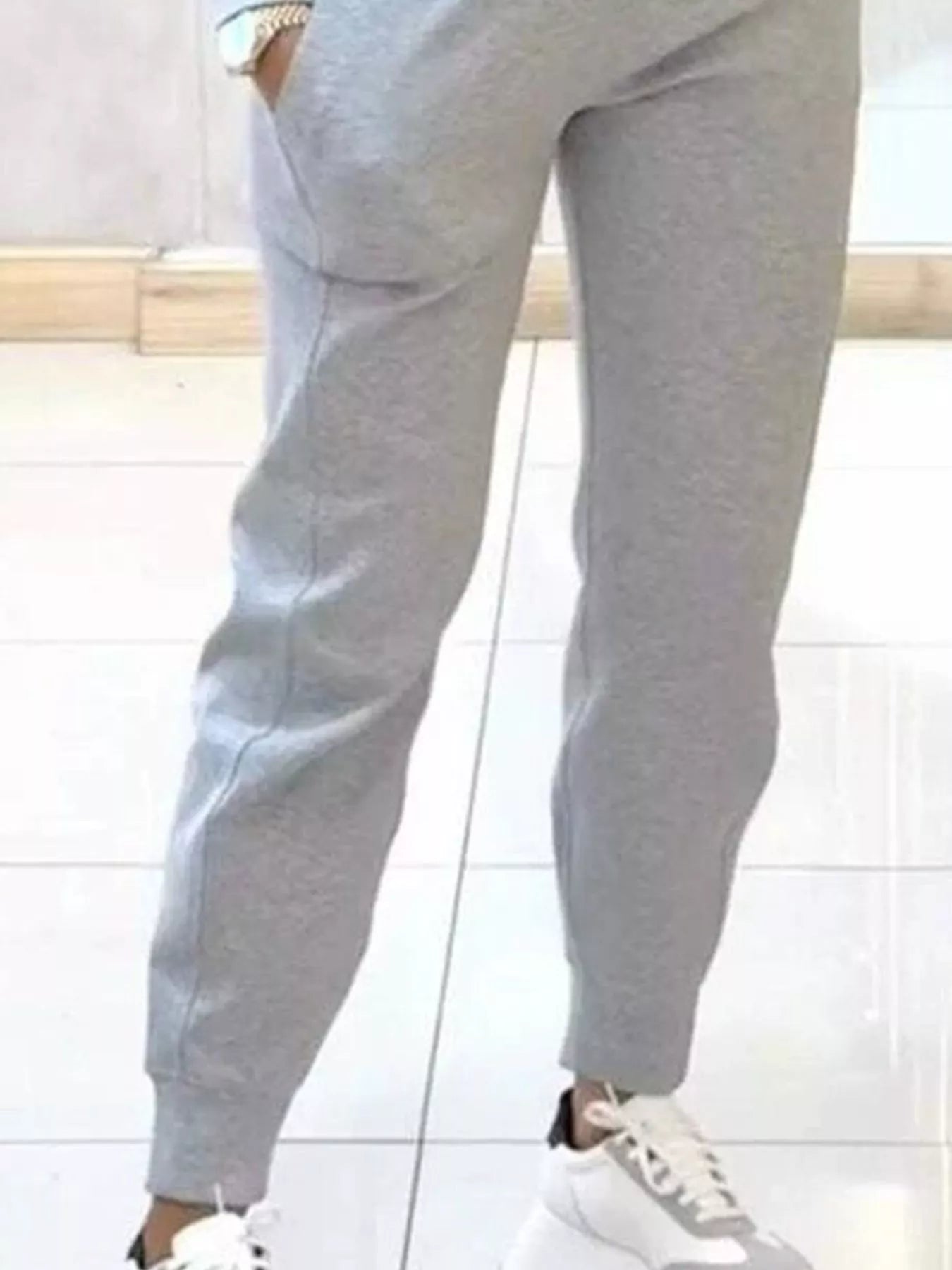 Casual Chic Cropped Sweatshirt and Jogger Set nicholesgifts