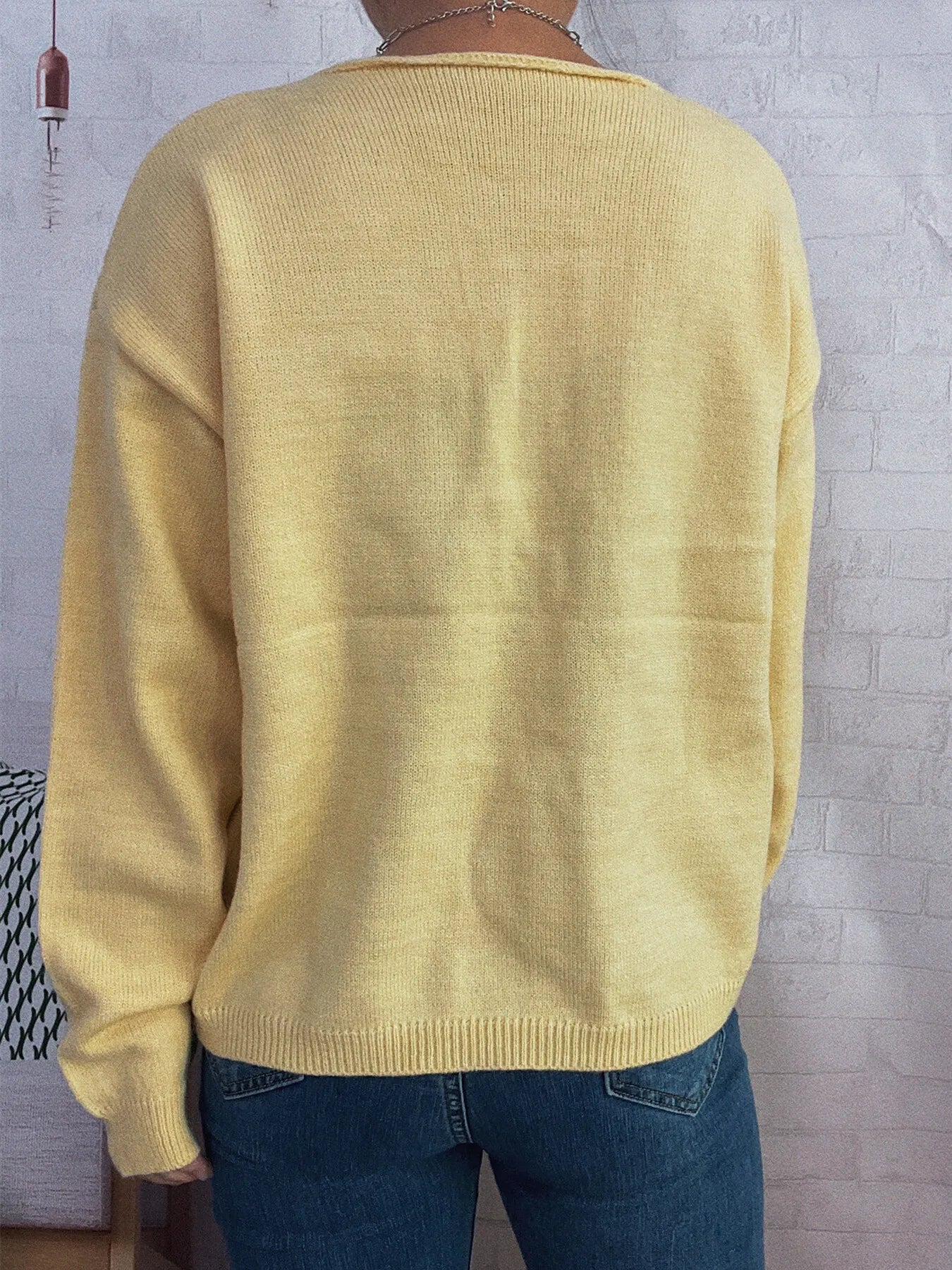 Tie Front Drop Shoulder Cardigan Trendsi